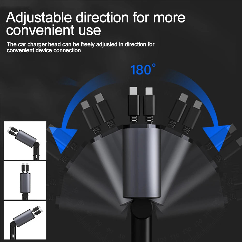 **VoltDrive 4in1 – 120W Fast Car Charger**